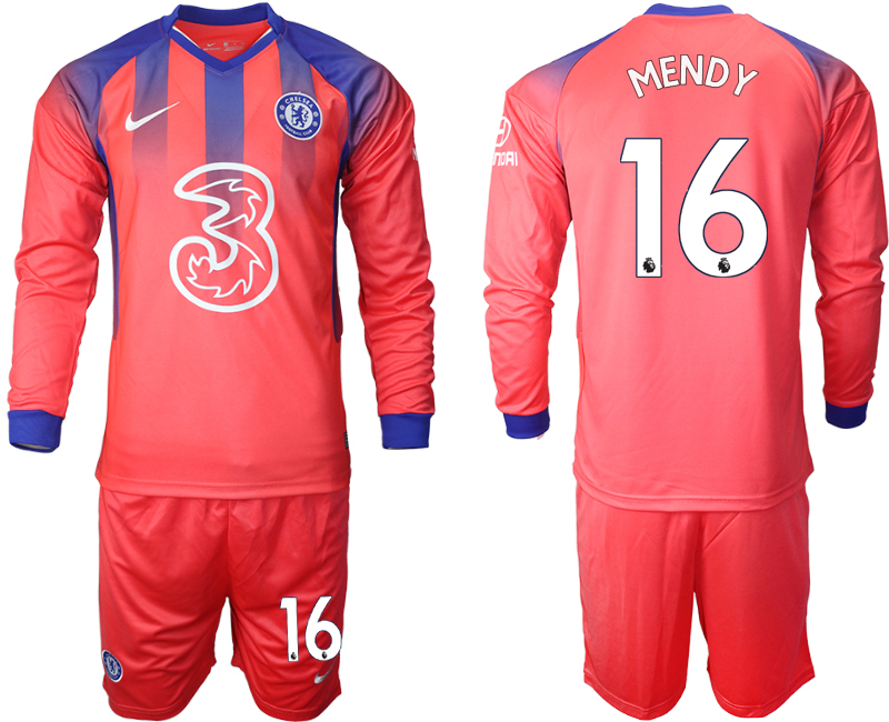 Men 2021 Chelsea away Long sleeve #16 soccer jerseys->chelsea jersey->Soccer Club Jersey